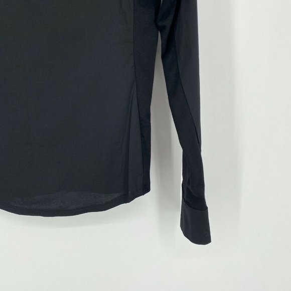 Betabrand Mind The Gap Button Down Cotton Shirt Top Black Women's Size Medium - Picture 8 of 10